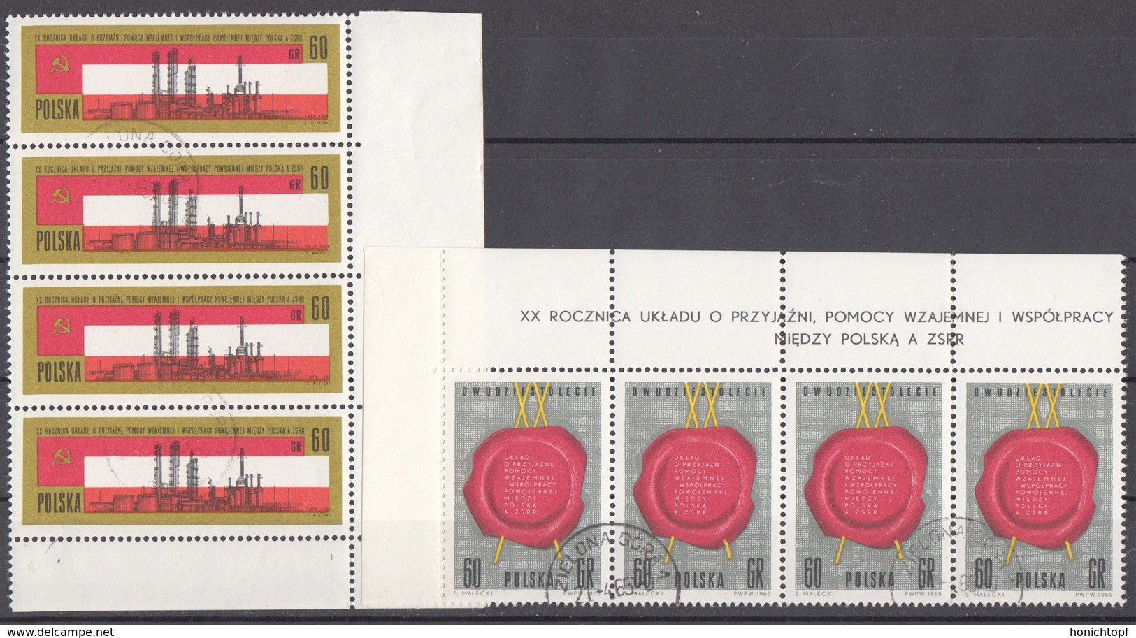 Polen; 1965; Michel 1580/1 *; Vertrag Polen URSS - Gebruikt