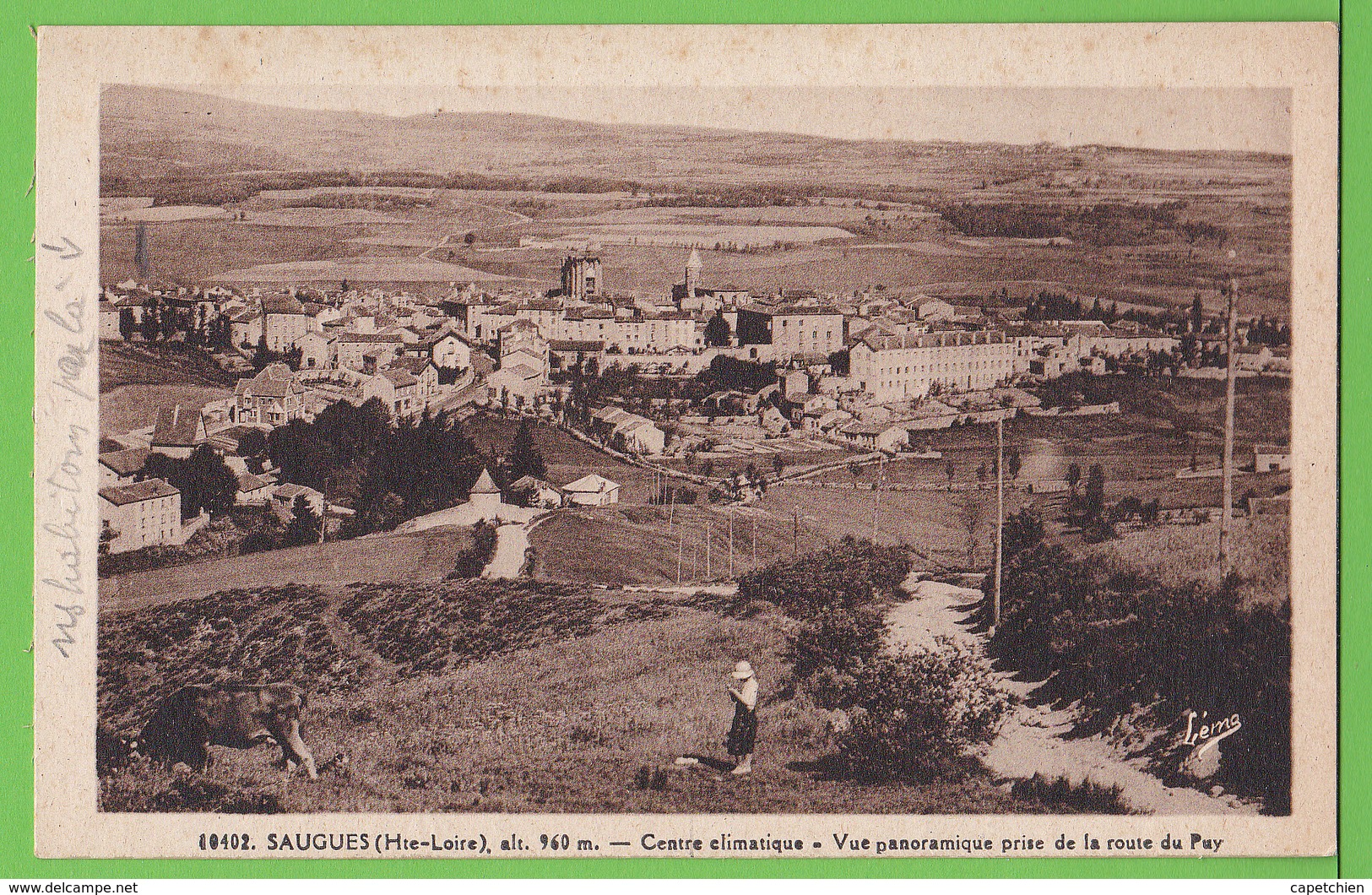 SAUGUES / CENTRE CLIMATIQUE / VUE PRISE DE LA ROUTE DU PUY / Carte écrite En 1946 - Saugues