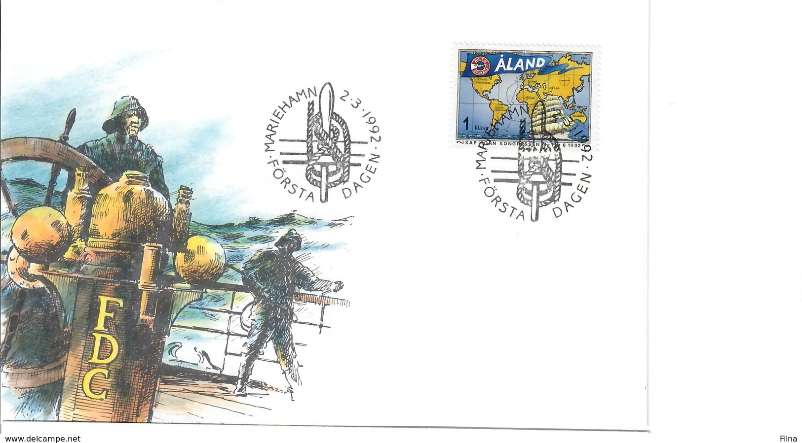 ALAND 1992 - FDC CONGRESSO ASS.INTERNAZIONALE CAPO HORN - Aland