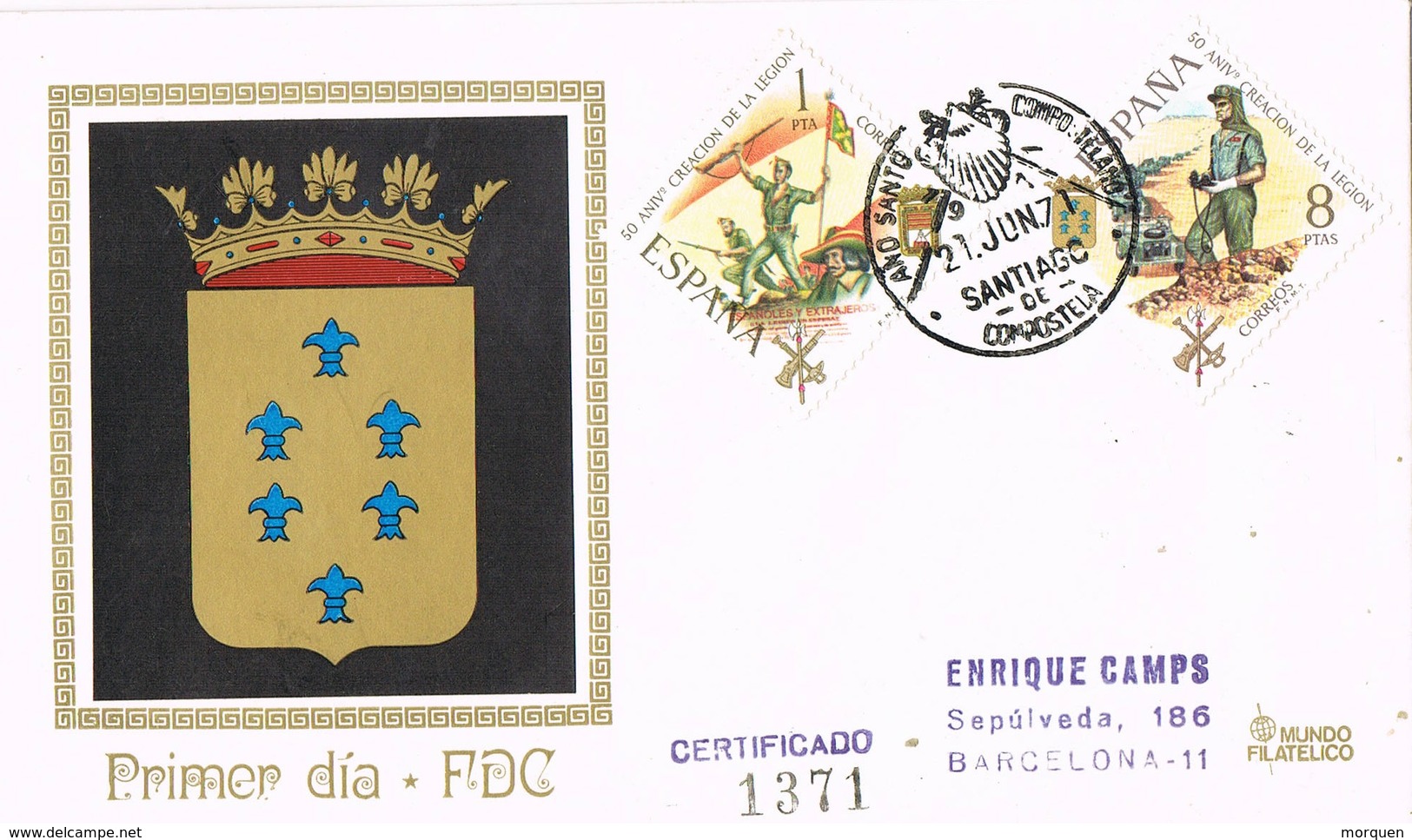 31024. Carta Certificada SANTIAGO De COMPOSTELA (Coruña) 1971 - Cartas & Documentos