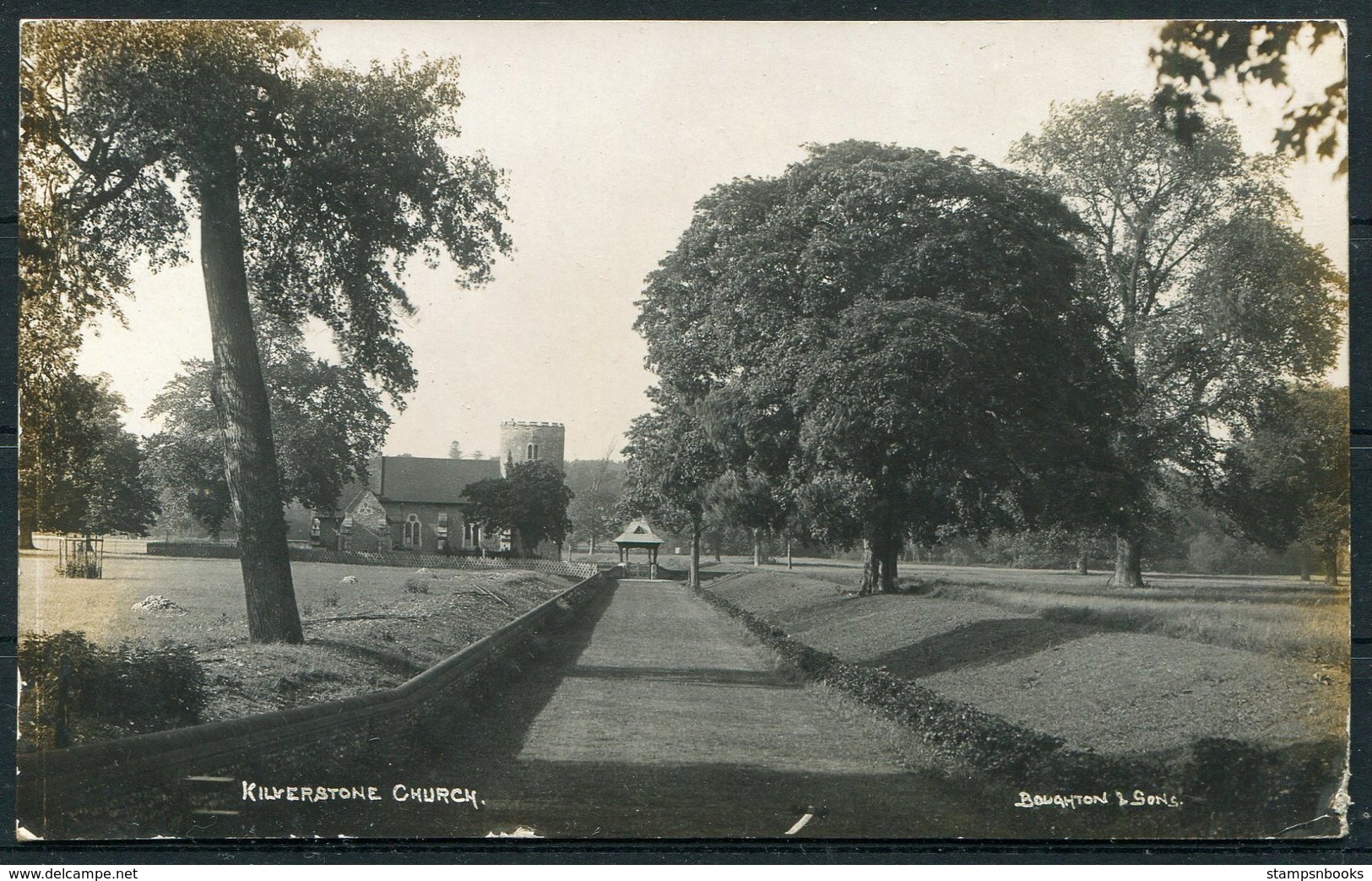 1912 GB Kilverstone Church Postcard. Barnham Thetford  Skeleton Postmark - Covers & Documents