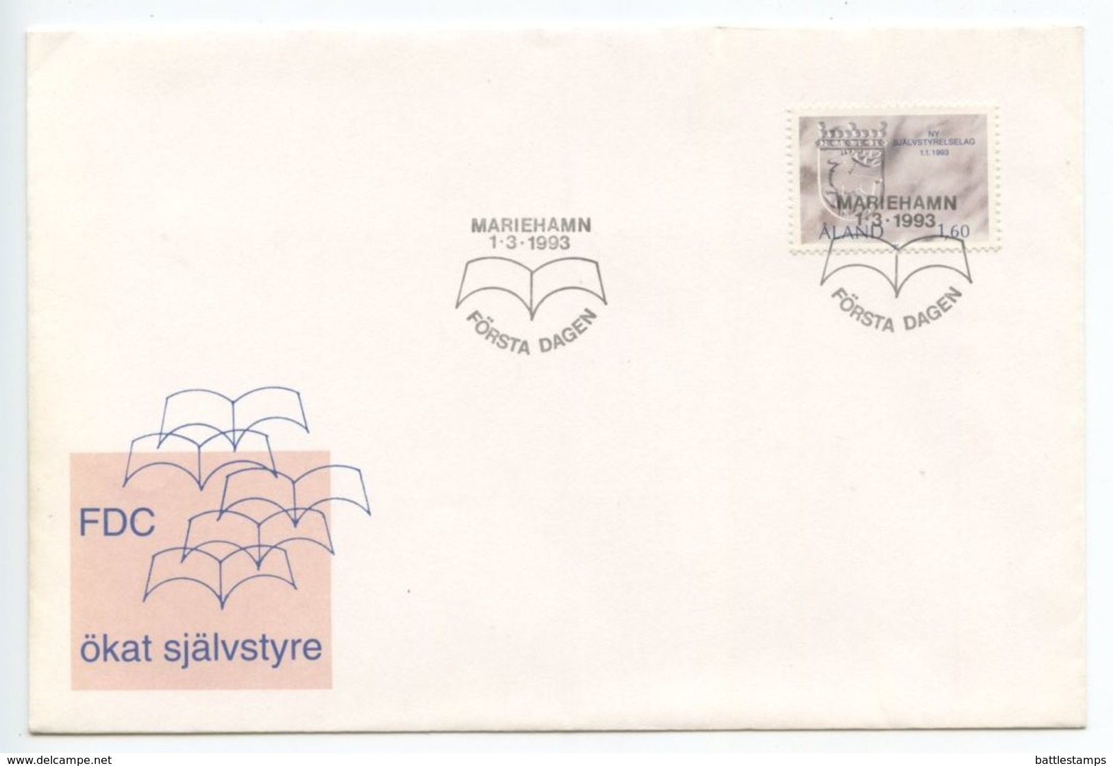 Aland 1993 Scott 71 Arms Of Åland FDC - Aland