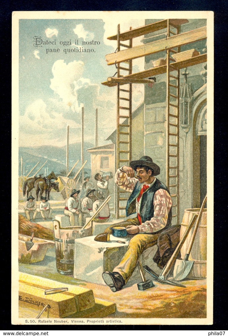 Docker - Dateci Oggi Il Nostro Pane Quotidiano / Circulated Postcard, 2 Scans - Doecker, E.