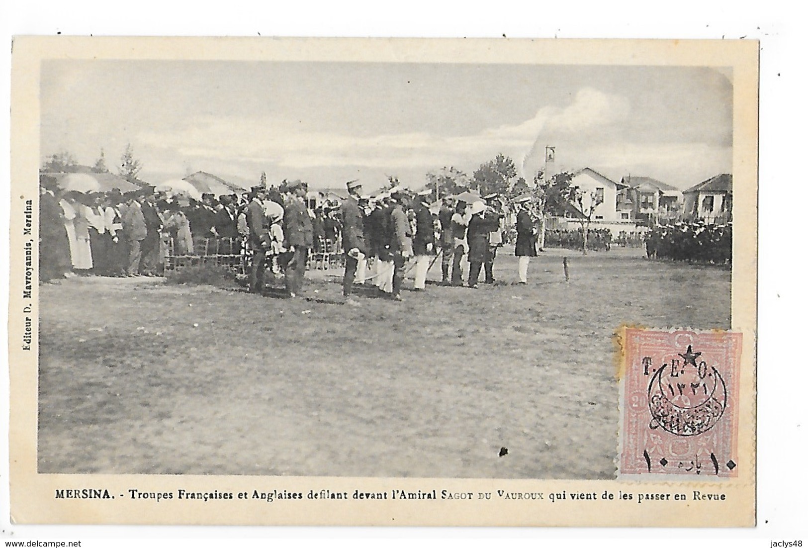 MERSINA - Troupes Françaises Et Anglaises Défilant Devant L'Amiral Sagot Du Vauroux - Timbre Rare Surchargé - L 1 - Turquie