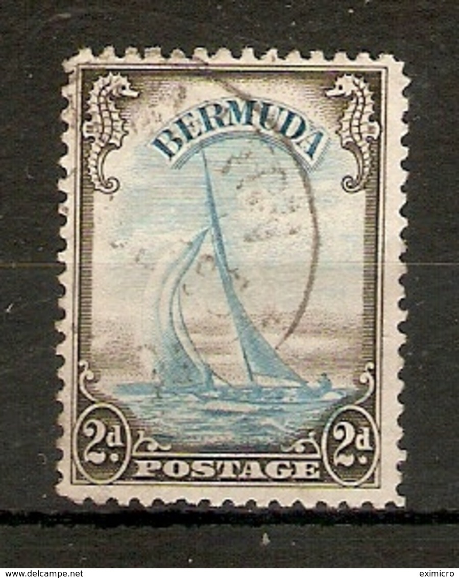 BERMUDA 1938 2d YACHT LIGHT BLUE AND SEPIA SG 112 FINE USED Cat £10 - Bermuda