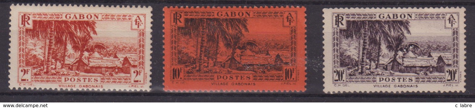 GABON : N° 142/45/46 . *  .TB . 1932/33 . - Neufs