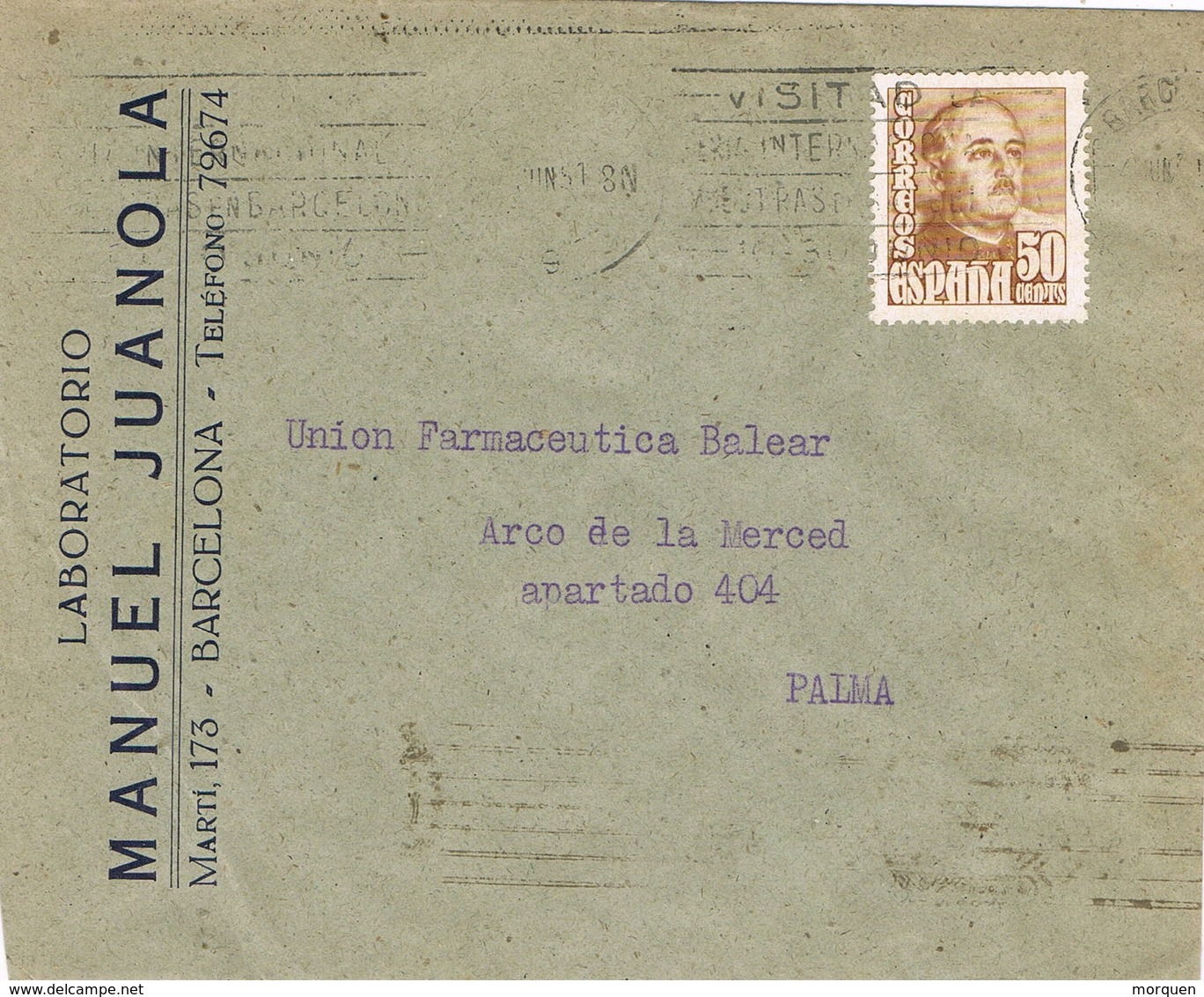 31031. Carta Comercial BARCELONA 1951 A Palma Mallorca - Cartas & Documentos