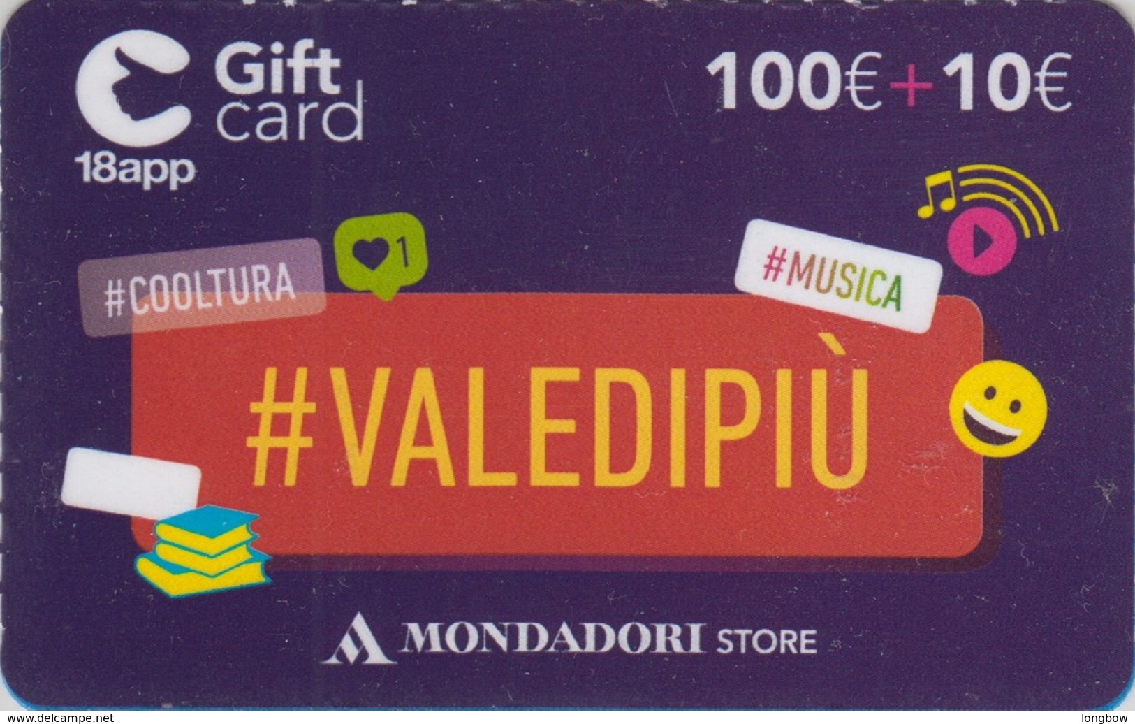 Gift Card Italy Mondadori Valedipiù 100 - Gift Cards