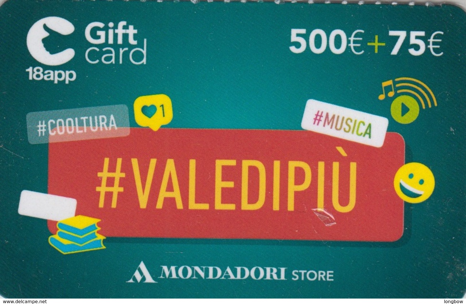 Gift Card Italy Mondadori Valedipiù 500 - Gift Cards