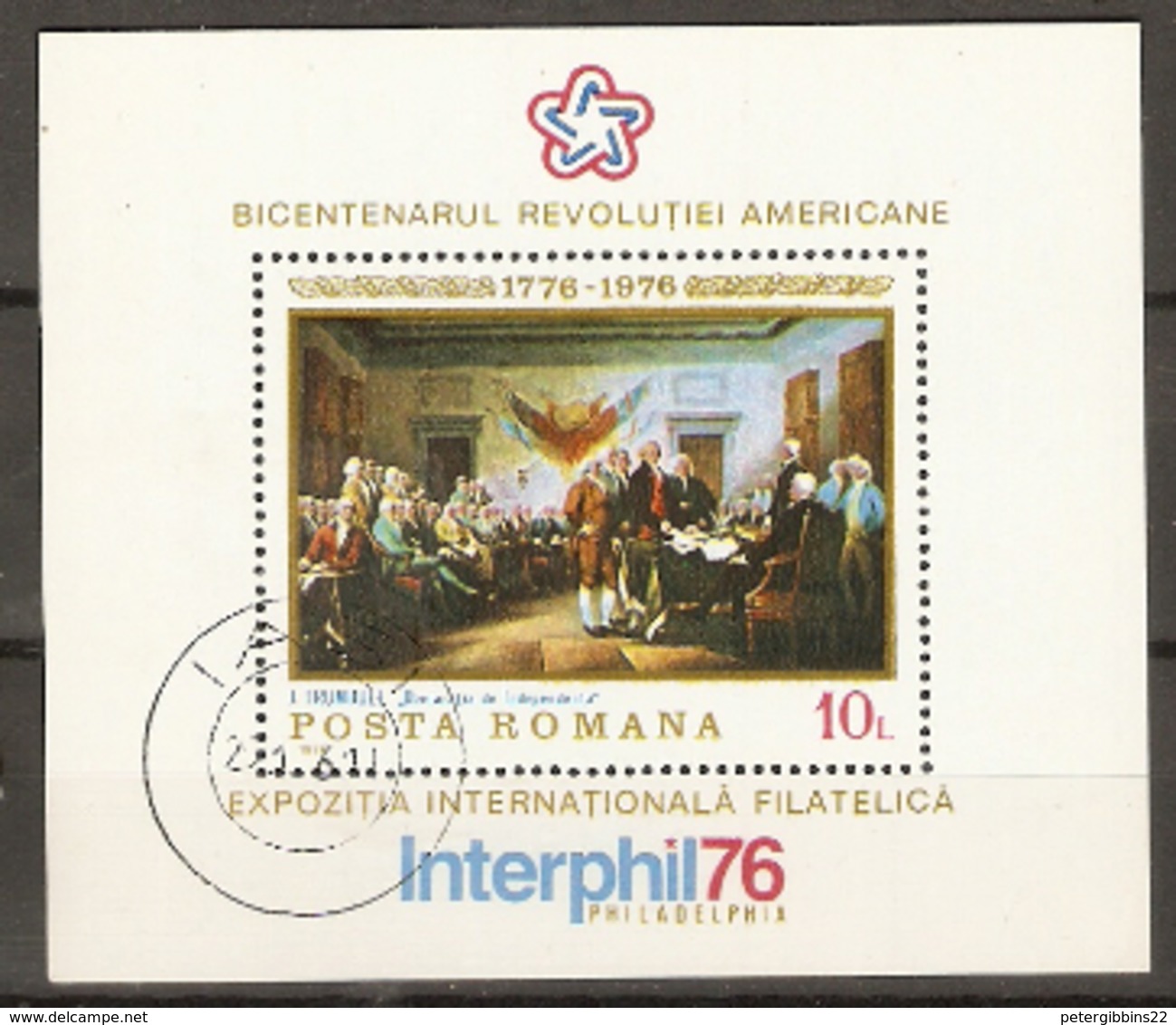 Romania 1976 SG 4196 Signing  USA Independence   Miniature Sheet Unmounted Mint - Unused Stamps