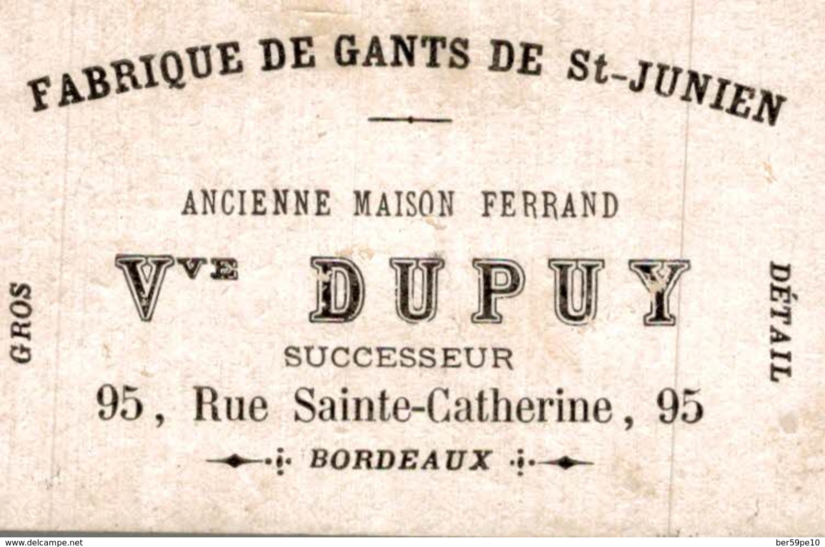 CHROMO FABRIQUE DE GANTS DE SAINT-JUNIEN Vve DUPUY BORDEAUX  ALLONS NOUS PROMENER ! - Autres & Non Classés