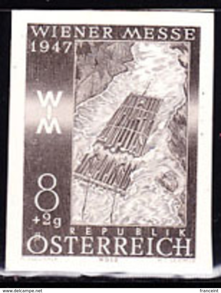 AUSTRIA (1947) Log Raft. Black Print. Scott No B200, Yvert No 667. Vienna International Sample Fair. - Prove & Ristampe