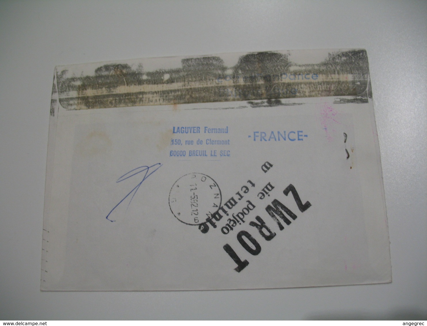 Lettre Philatélique En Poste Restante Censuré Urzad Cenzury Pour Poznan Pologne 1982 ; Retour à L'Envoyeur Voir Scan - 1961-....