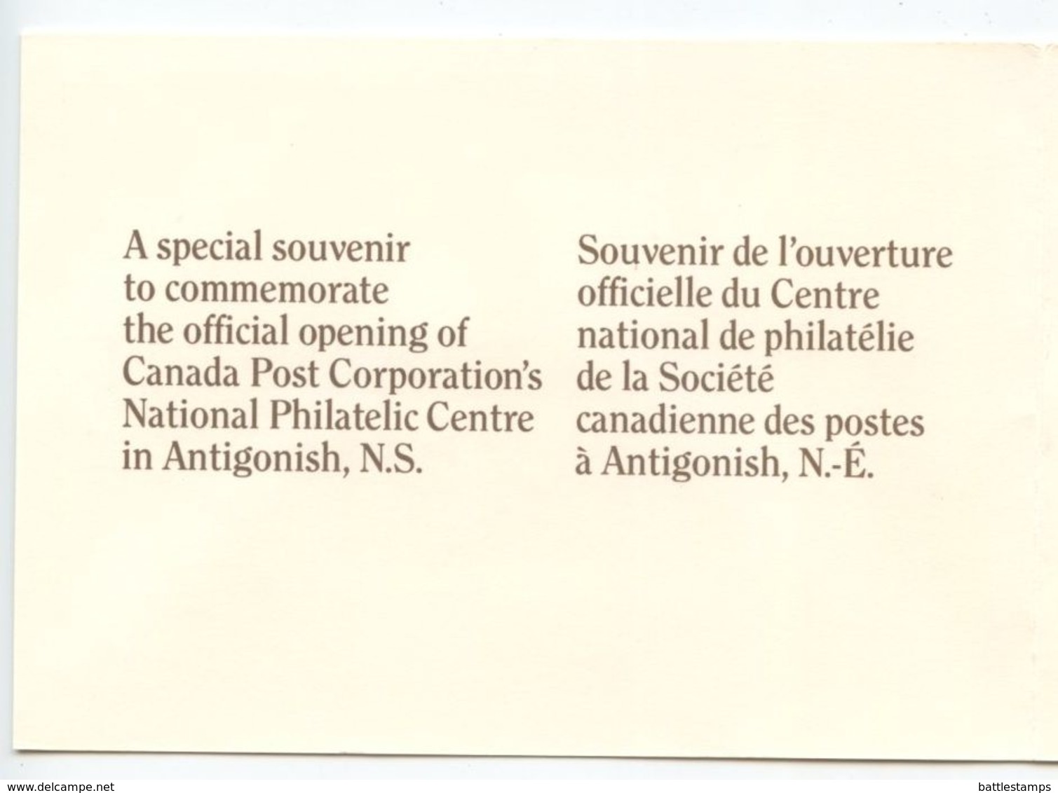 Canada 1985 National Philatelic Centre In Antigonish, Nova Scotia Souvenir - Enveloppes Commémoratives