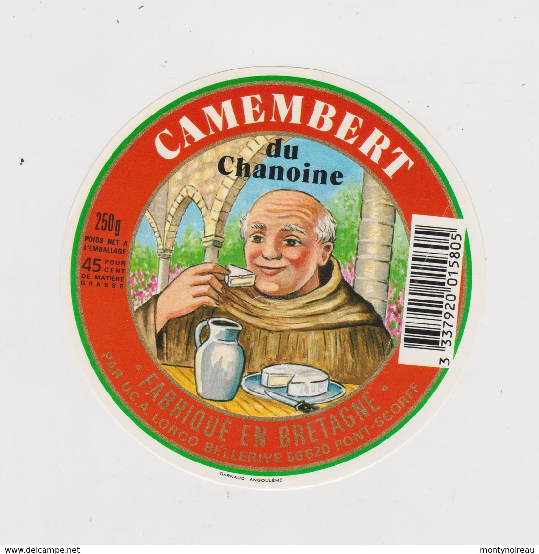 étiquette De Fromage: Camembert , Moine :  Chamoine , Morbihan ,  Pont  Scorff - Cheese