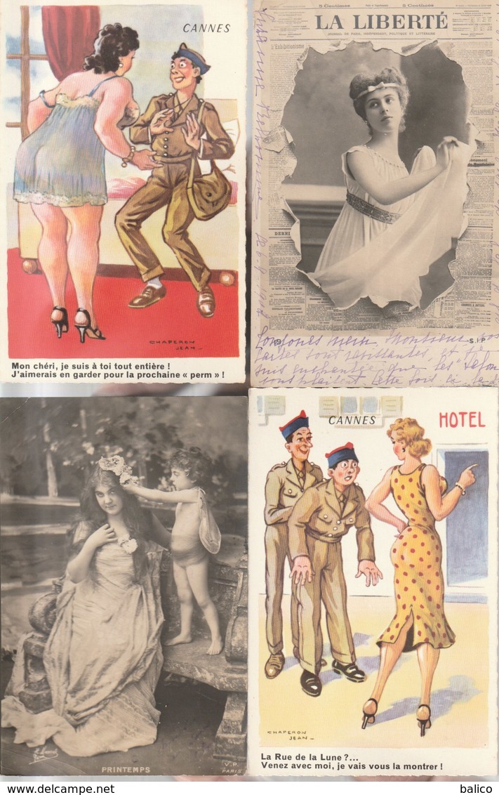 Lot de 100 cartes postales anciennes diverses variées dont 4 Photos, très bien pour un revendeur réf, 340