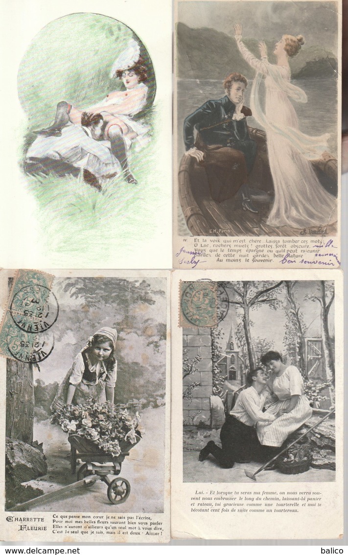 Lot de 100 cartes postales anciennes diverses variées dont 4 Photos, très bien pour un revendeur réf, 340