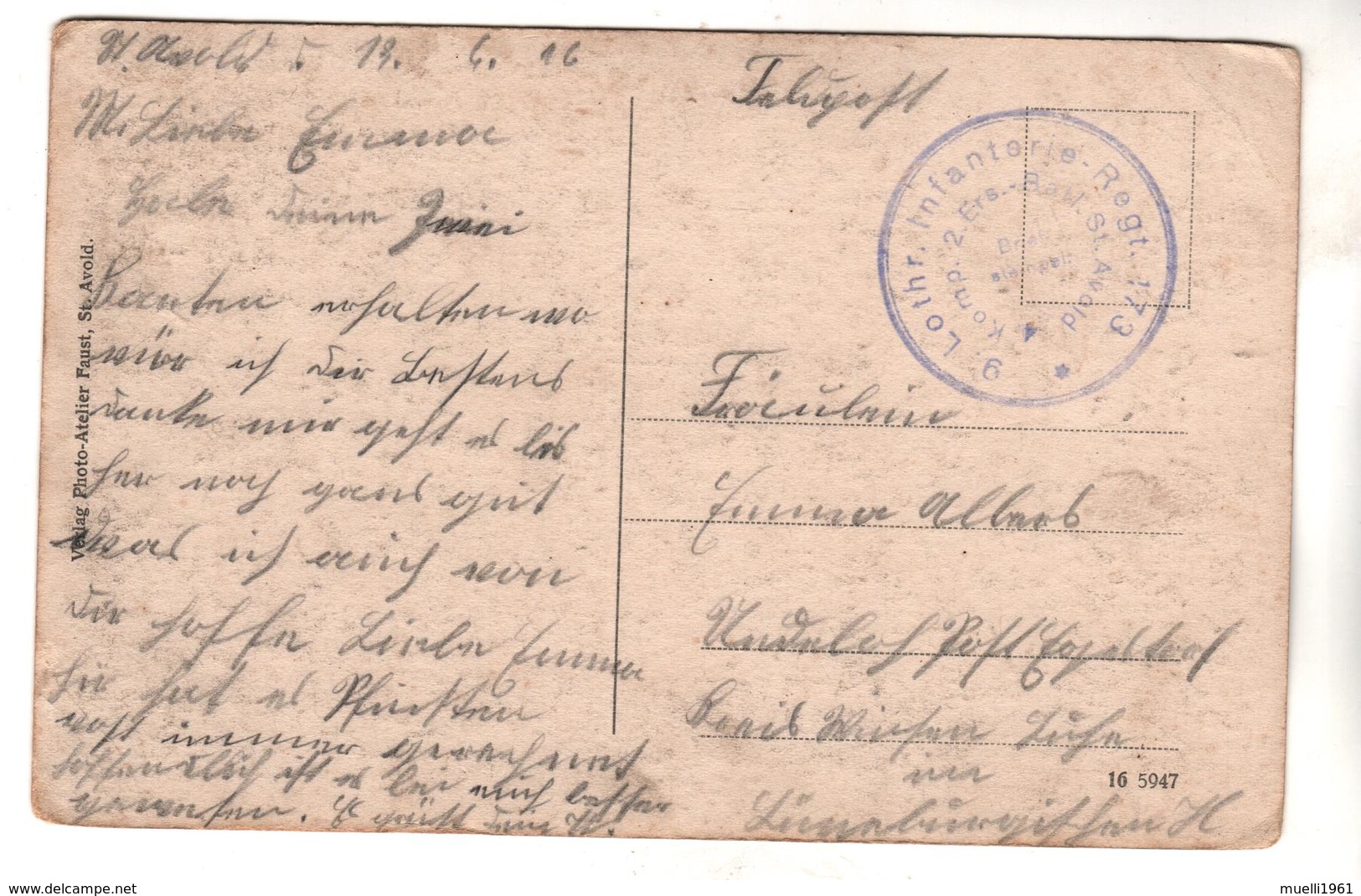 4875, Feldpost, St. Avold - Guerra 1914-18