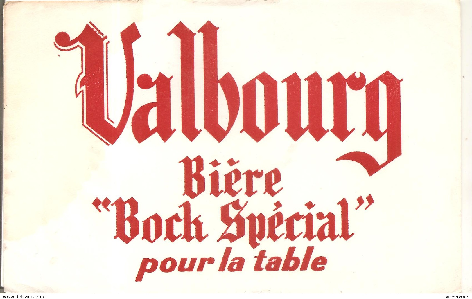 Buvard Valbourg Bière "Boch Spécial" Pour La Table - Liqueur & Bière