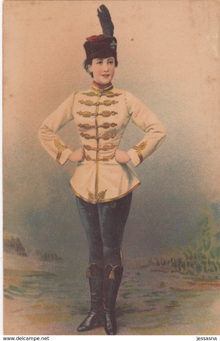 AK Frau In Uniform 1902 Husaren  Ungarn Kleid Tracht - Personen