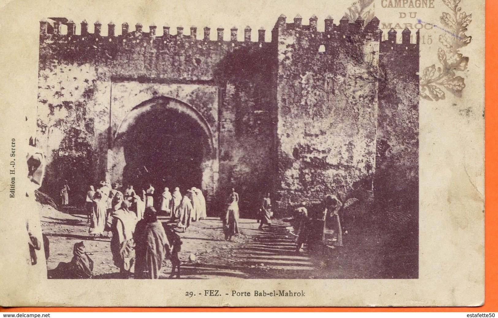 Maroc, CPA  1909 ,  " Fez, Bab El Mabrouk "Morocco;Marruecos - Briefe U. Dokumente