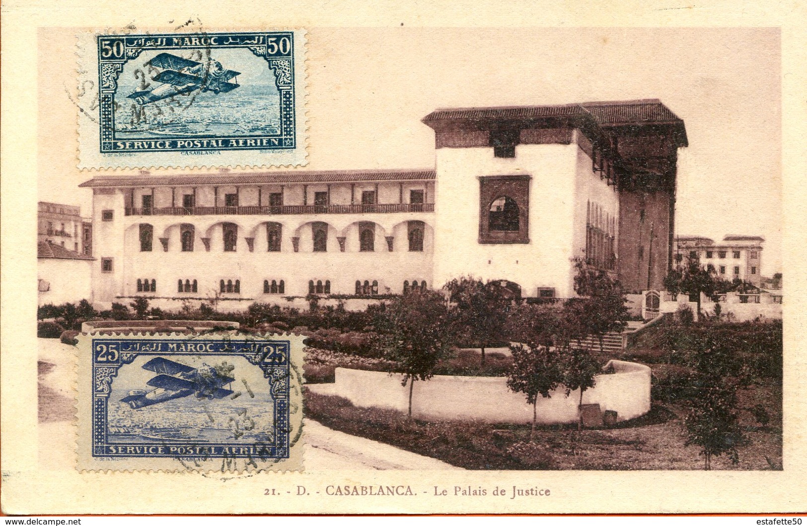 Maroc,CPA 1923 " Casablanca,le Palais De Justice"Morocco;Marruecos - Briefe U. Dokumente
