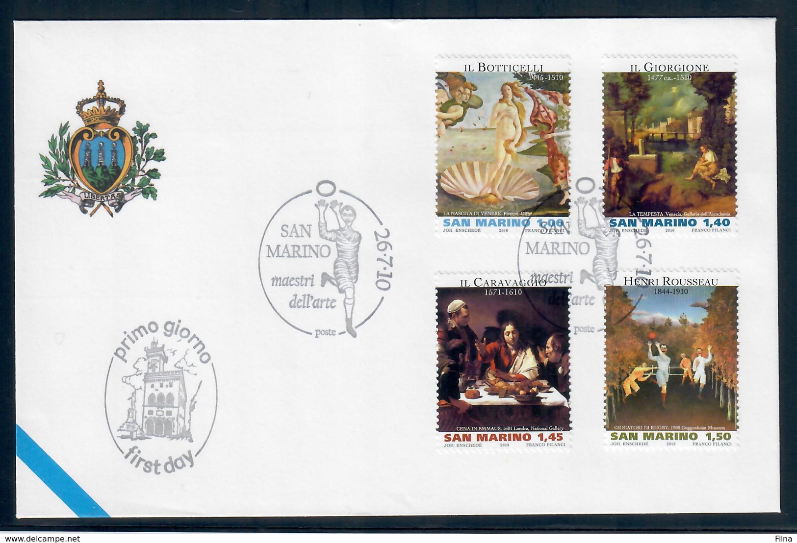 SAN MARINO  1995 - MAESTRI D'ARTE - FDC - FDC