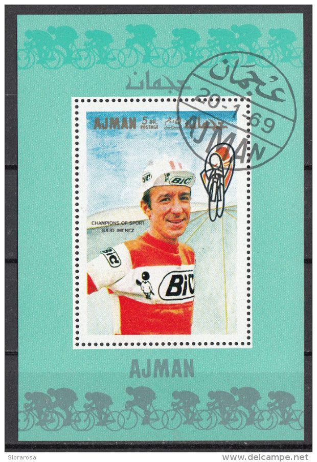 Bf. 80 Ajman 1969 Ciclismo Cycling Julio Jmenez Foglietto Perf. Nuovo Preoblit. - Ajman