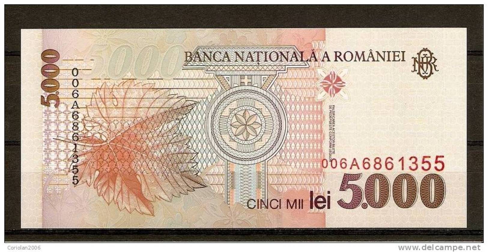 ROMANIA 1998 / 5.000 LEI / UNC - Roumanie