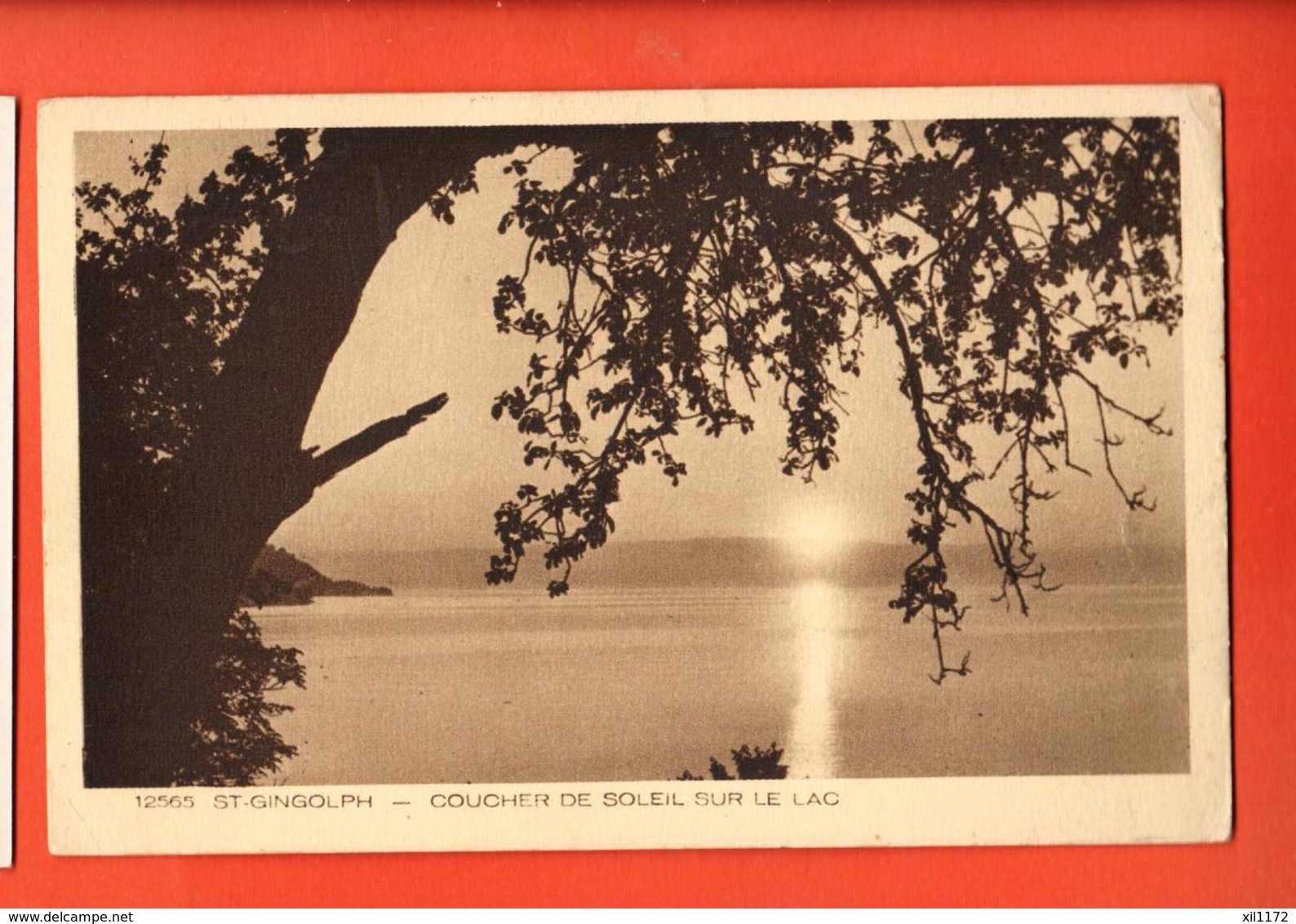 VAD-28 Saint-Gingolph Coucher De Soleil Sur Le Lac .  Braun 12565 Circulé 1913 - Saint-Gingolph