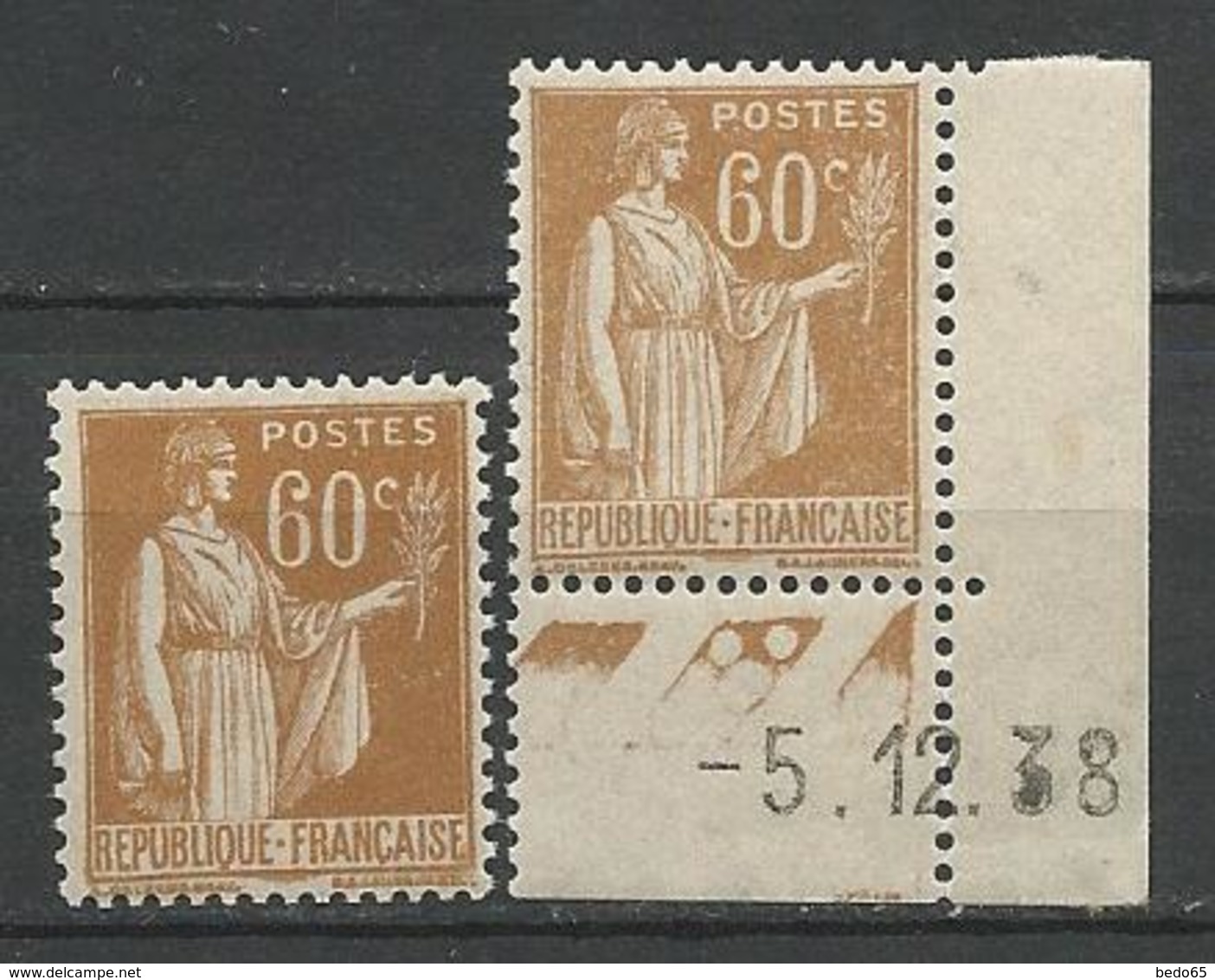 TYPE PAIX N° 364 X 2 Nuances NEUF** GOM D'ORIGINE SANS CHARNIERE / MNH - 1932-39 Paix