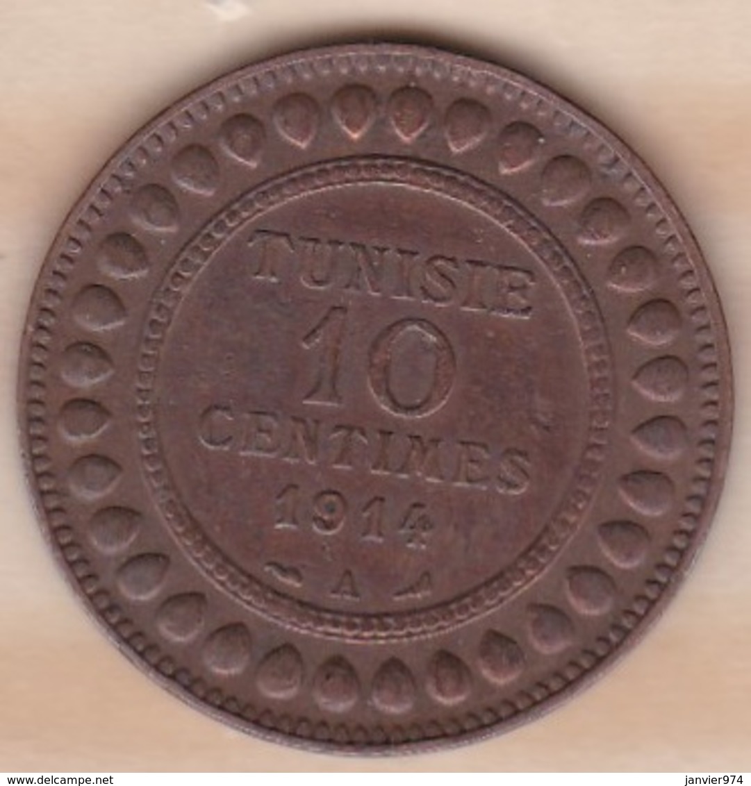 PROTECTORAT FRANCAIS. 10 CENTIMES 1914 A. BRONZE. - Tunisie