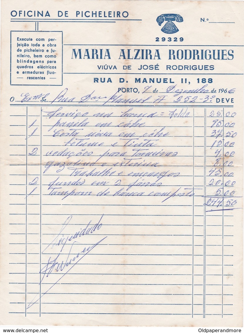 PORTUGAL COMMERCIAL DOCUMENT - PORTO - MARIA ALZIRA RODRIGUES - Portugal