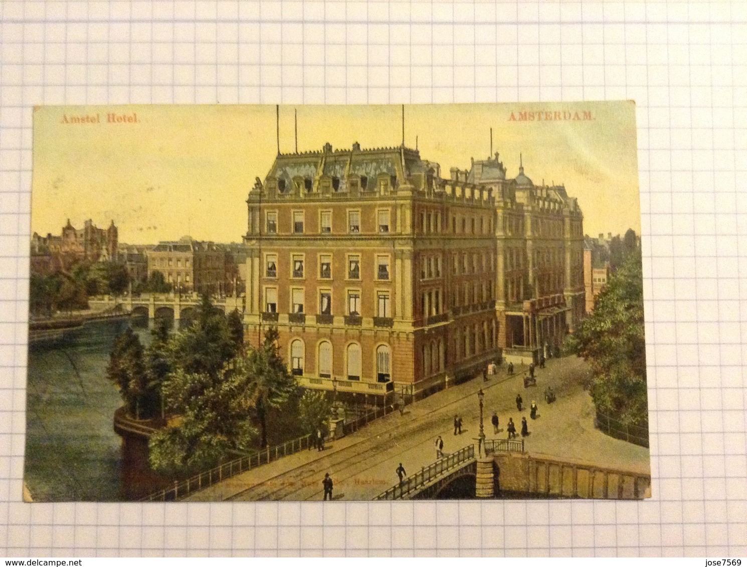 &postkaart, Nederland Amsterdam Amstel Hotel, Gelopen 1907, Zegel 1 Cent - Amsterdam