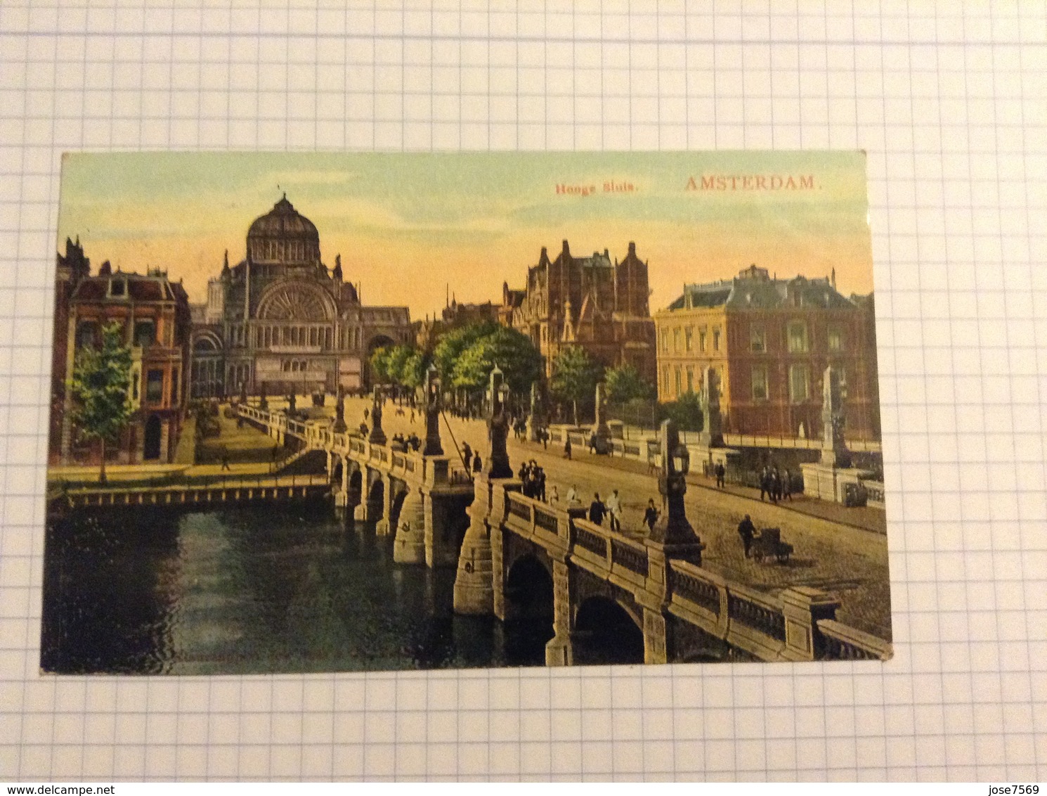 &postkaart, Nederland Amsterdam Hoge Sluis, Gelopen 1907, Zegel 1 Cent - Amsterdam