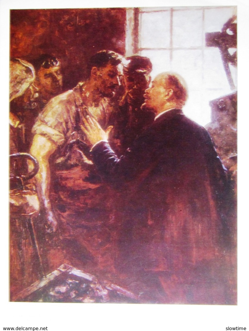 Manifesto Russo Sovietico A4 "Lenin E Il Proletariato" Di Hitrikov, 1979 - Posters