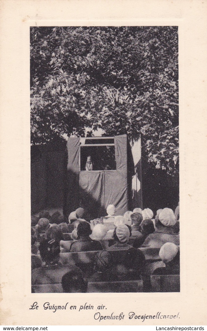 Postcard Le Guignol En Plein Air Openlucht Poesjenellenspel Punch And Judy Puppet Theatre Interest My Ref  B12749 - Theatre