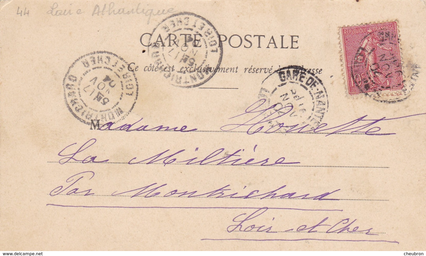 44. NANTES. CPA. RARETÉ. ANIMATION ET PASSAGE DE VACHES SUR LE PONT MORAND ET LA ROUTE DE RENNES.ANNÉE 1904 - Nantes