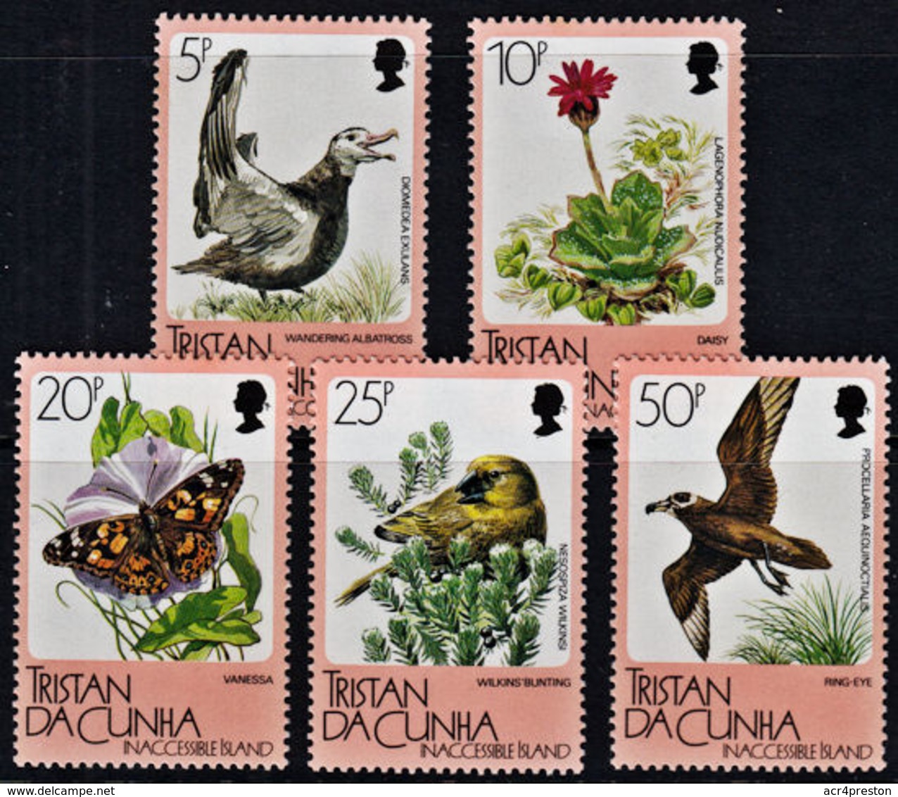 A0111 TRISTAN DA CUNHA 1986, SG 417-21  Flora And Fauna Of Impossible Island, Birds Butterfly, Flower, MNH - Tristan Da Cunha