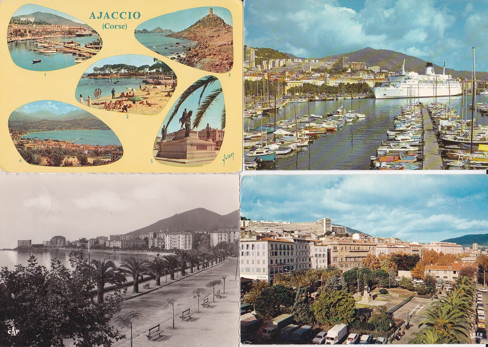 Lot De 4 C.p.: AJACCIO  Le Napoléon, Square Campichi, Bd Albert Ier, Multivues - Ajaccio