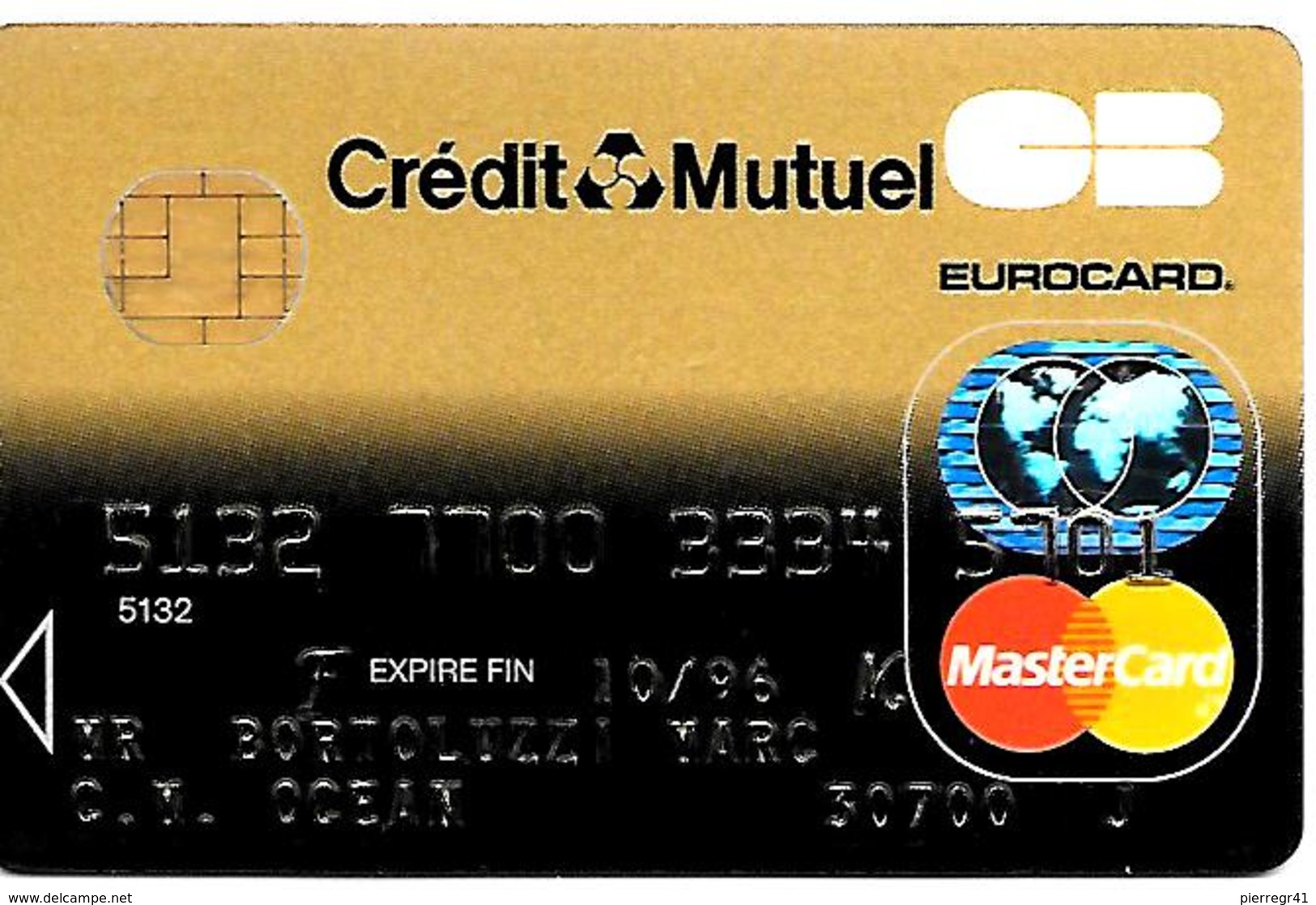 -CARTE+-PUCE-MAGNETIQUE-CB-CREDIT MUTUEL -MASTERCARD-10/96-Gemplus-Mids-ICA- 1031-12/95-TBE-RARE - Cartes Bancaires Jetables