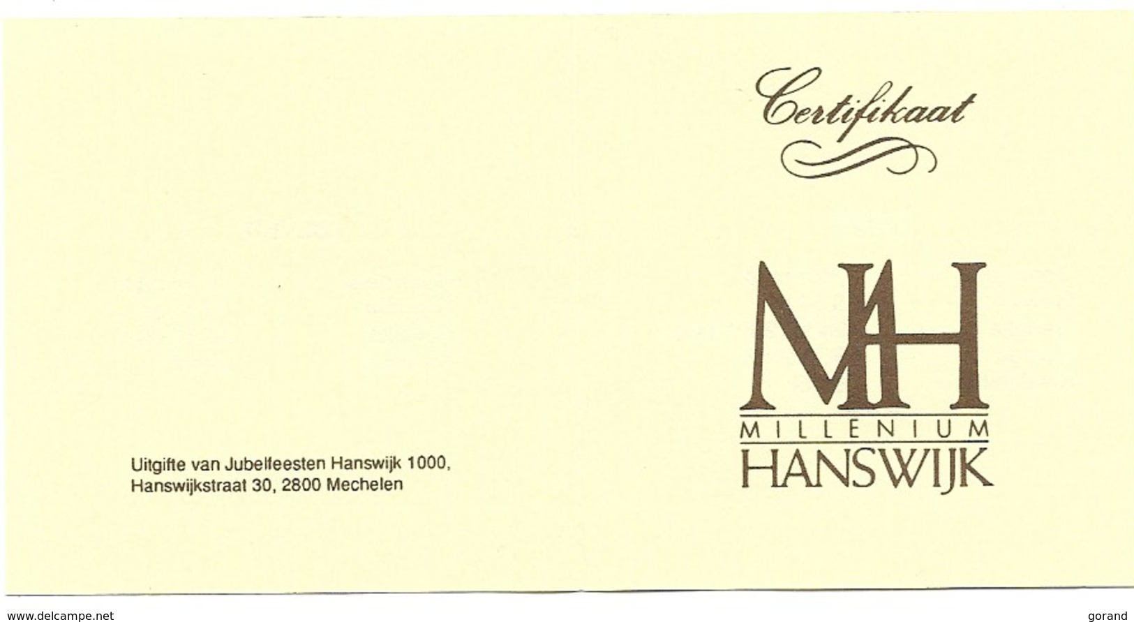 GOUD 1000 JAAR HANSWIJK MECHELEN (988-1988) - FDC, BU, BE & Coffrets