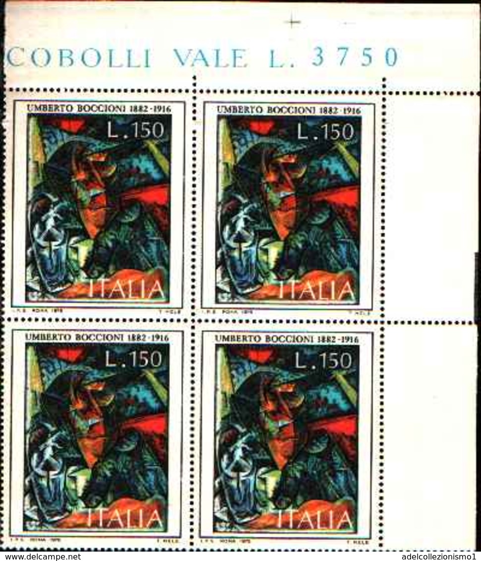 74873) ITALIA-QUARTINA..- Arte - 3ª Emissione: Umberto Boccioni, F.T.Marinetti E Giacomo Serpotta - -MNH**SERIE COMPLETA - 1971-80:  Nuovi