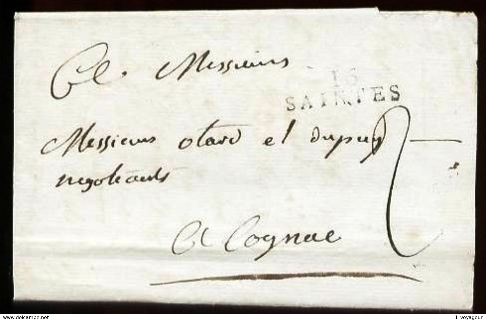 24 Frimaire An 13 (1805) - Marque Linéaire "16 - SAINTES" - Sur LST Pour COGNAC - Taxe Manuscrite - 1801-1848: Précurseurs XIX