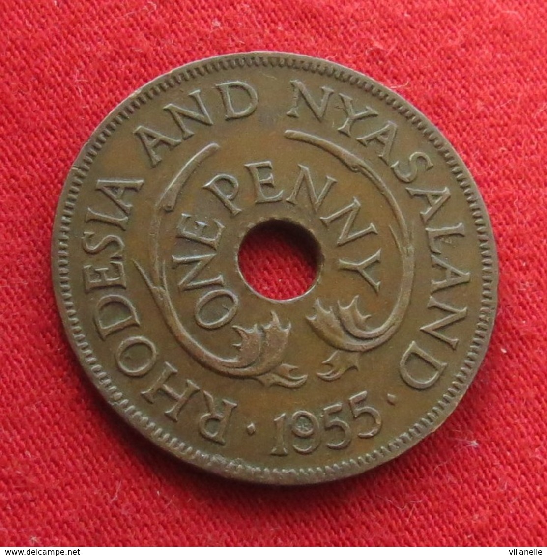 Rhodesia & Nyasaland 1 One Penny 1955 KM# 2  Elephant Elefante  Rodesia Rhodesie - Rhodesië