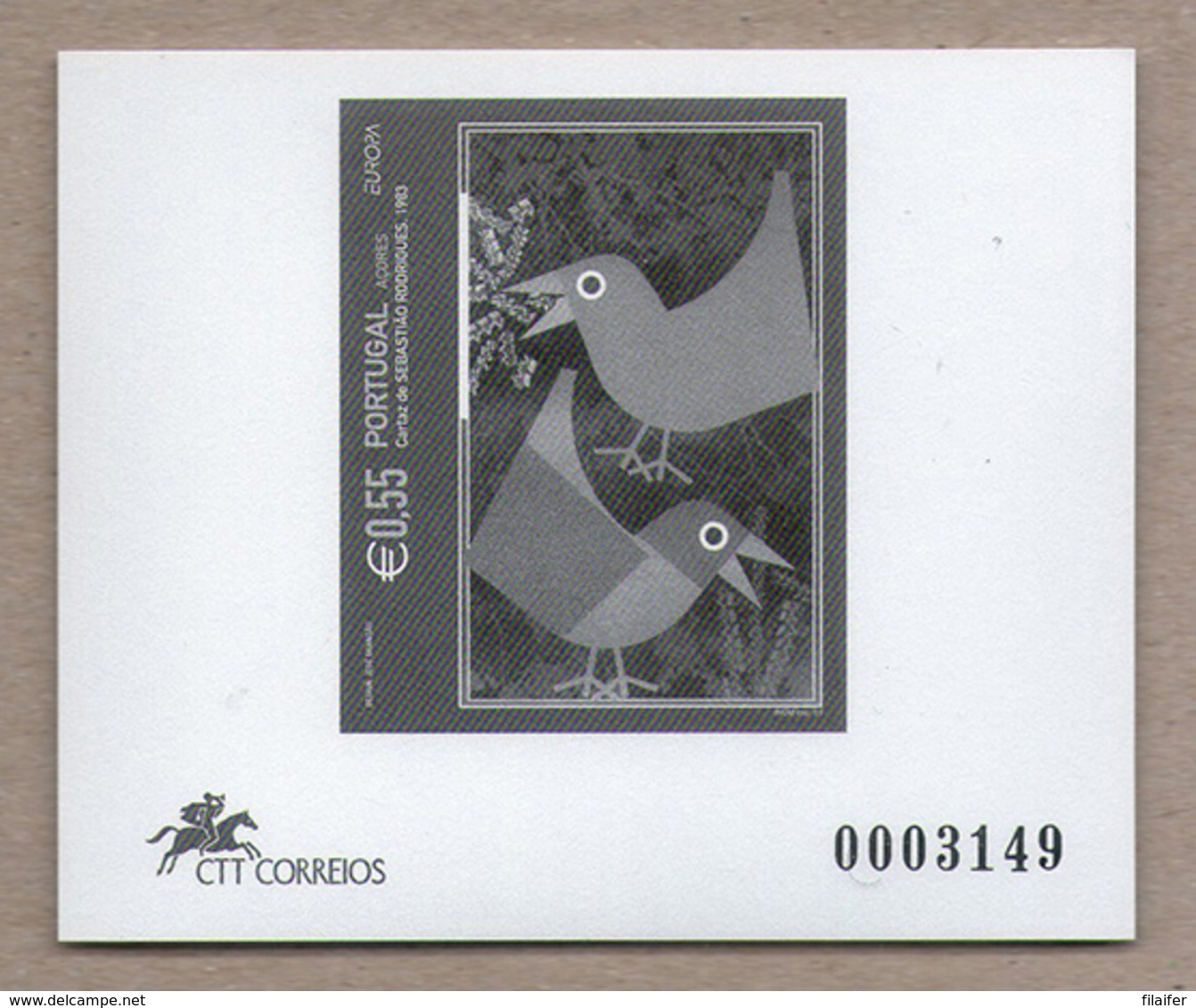 Portugal Azores Stamps - Color Proof - The Art Of Poster Europe 2003 - Essais, épreuves & Réimpressions