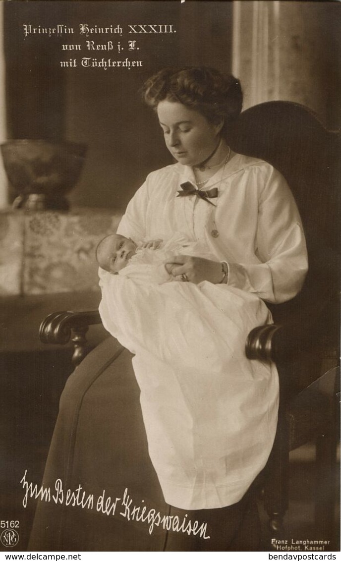 Princess Heinrich XXXIII Reuss Of Köstritz And Princess Marie Luise (1915) RPPC - Royal Families