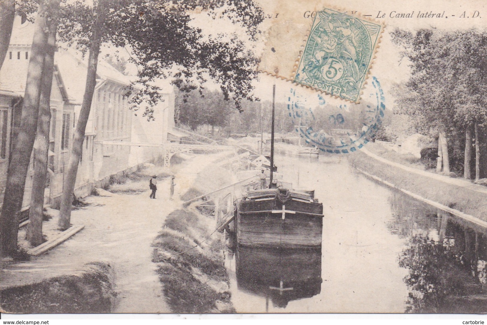 93 GOURNAY - Le Canal Latéral - Péniche - Carte Précurseur - Gournay Sur Marne