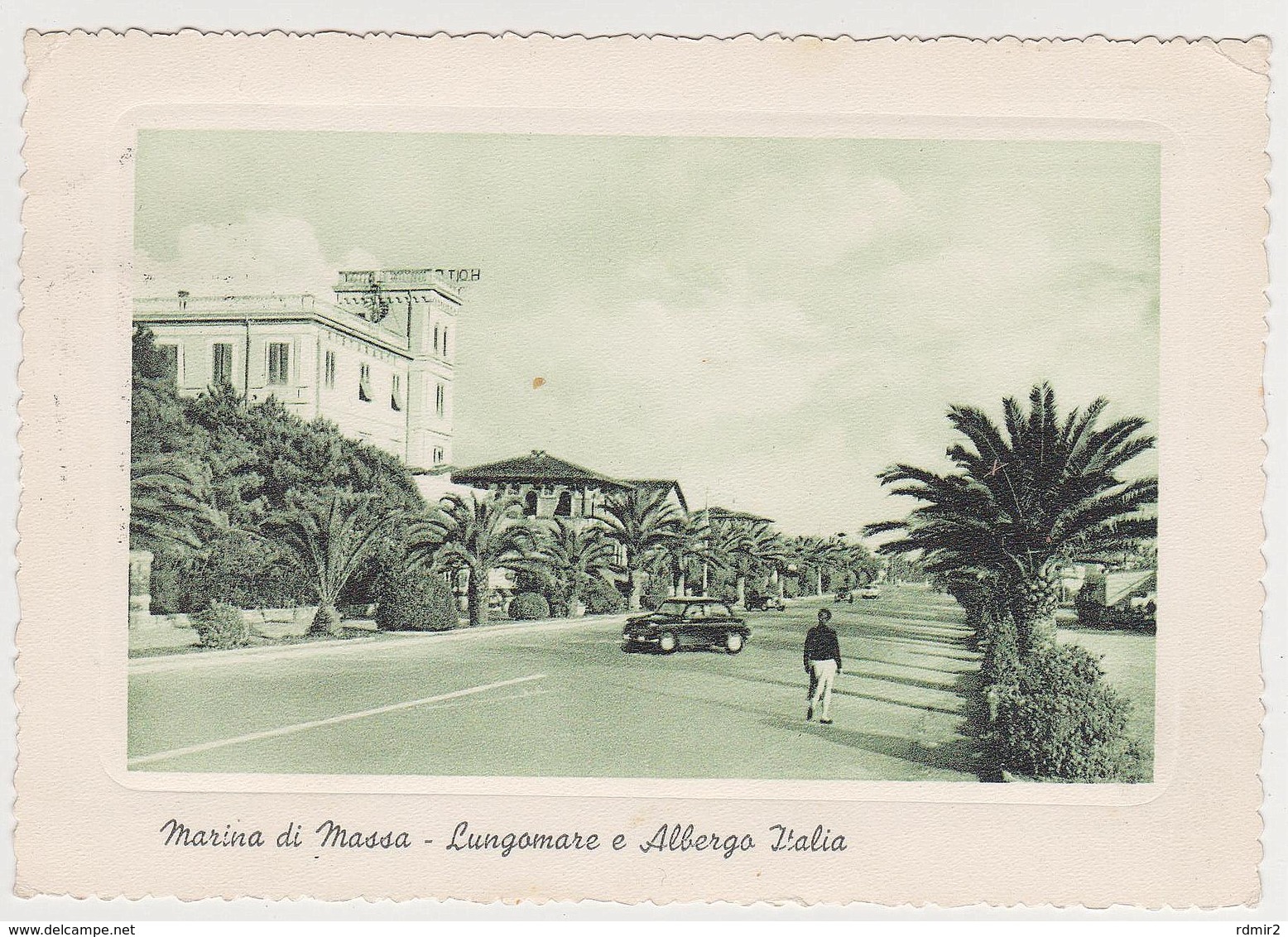 1143/ MARINA DI MASSA. Lungomare E Albergo Italia.- Viaggiata In Belgio Nel 1956. Circulée En Belgique En 1956. - Massa