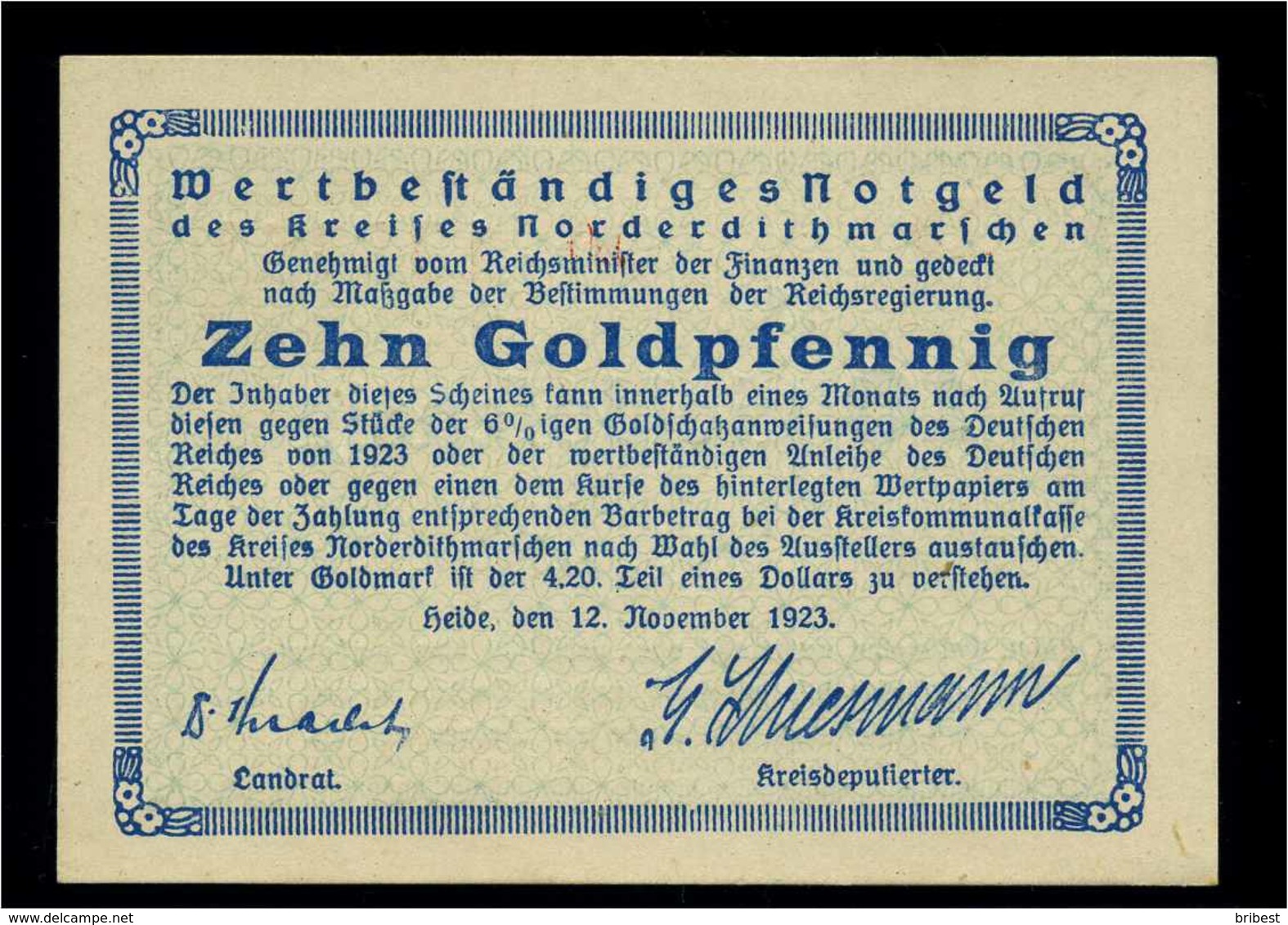 10Goldpfennig 1923 Aushilfsschein Siehe Beschreibung (103954) - Sonstige & Ohne Zuordnung